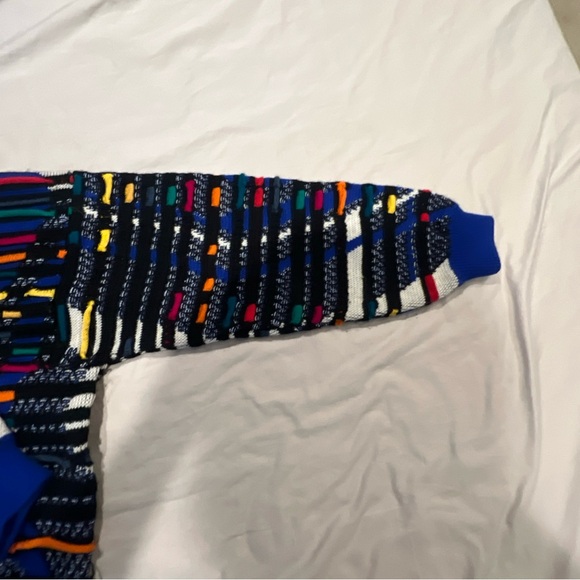 VINTAGE Coogi Sweater Men XL Black Red Wool Pullover Hip Hop Biggie 90s Textured - Picture 8 of 14